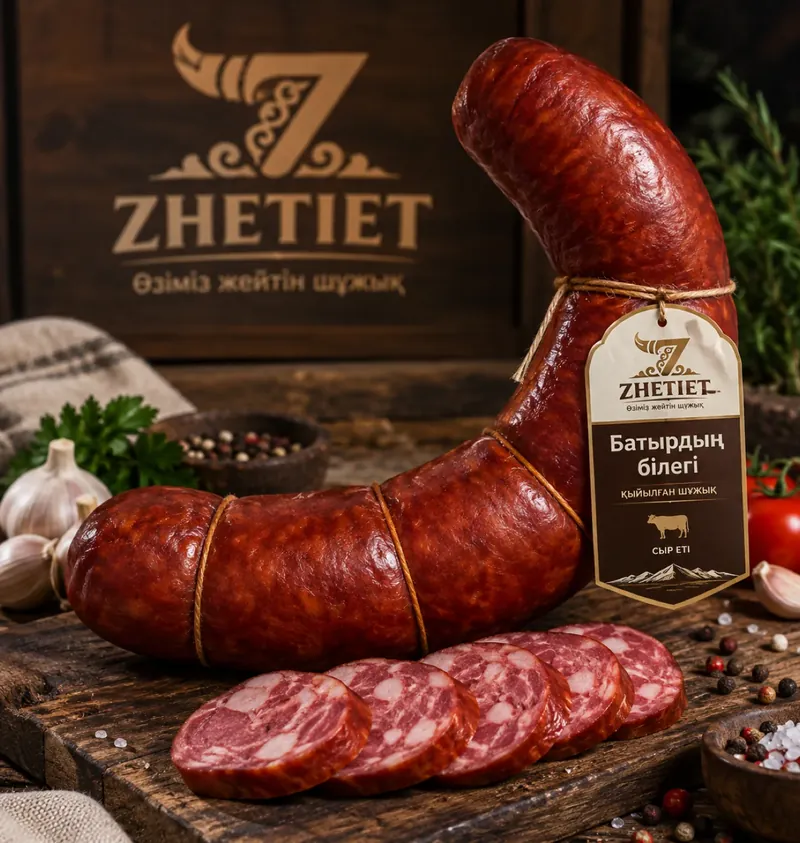 Батырдың білегі — рубленая колбаса из говядины, Жеті ет, Шымкент